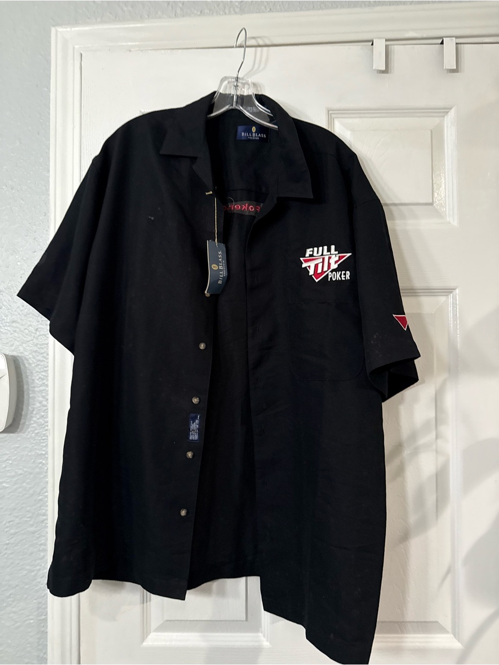Full Tilt Black Short-Sleeve Button Down Poker Shirt